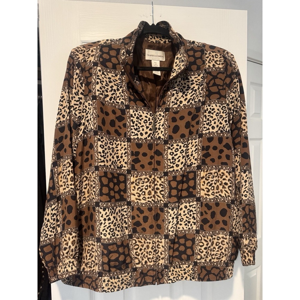 Vintage Drapers And Damon's 100% Silk Jacket Size XL Petite
